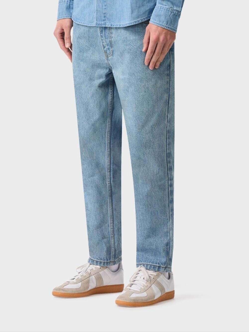 I Love Ugly Men's Jeans Cropped 90s Denim Washed Vintage Blue Size Medium